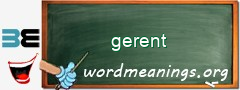 WordMeaning blackboard for gerent